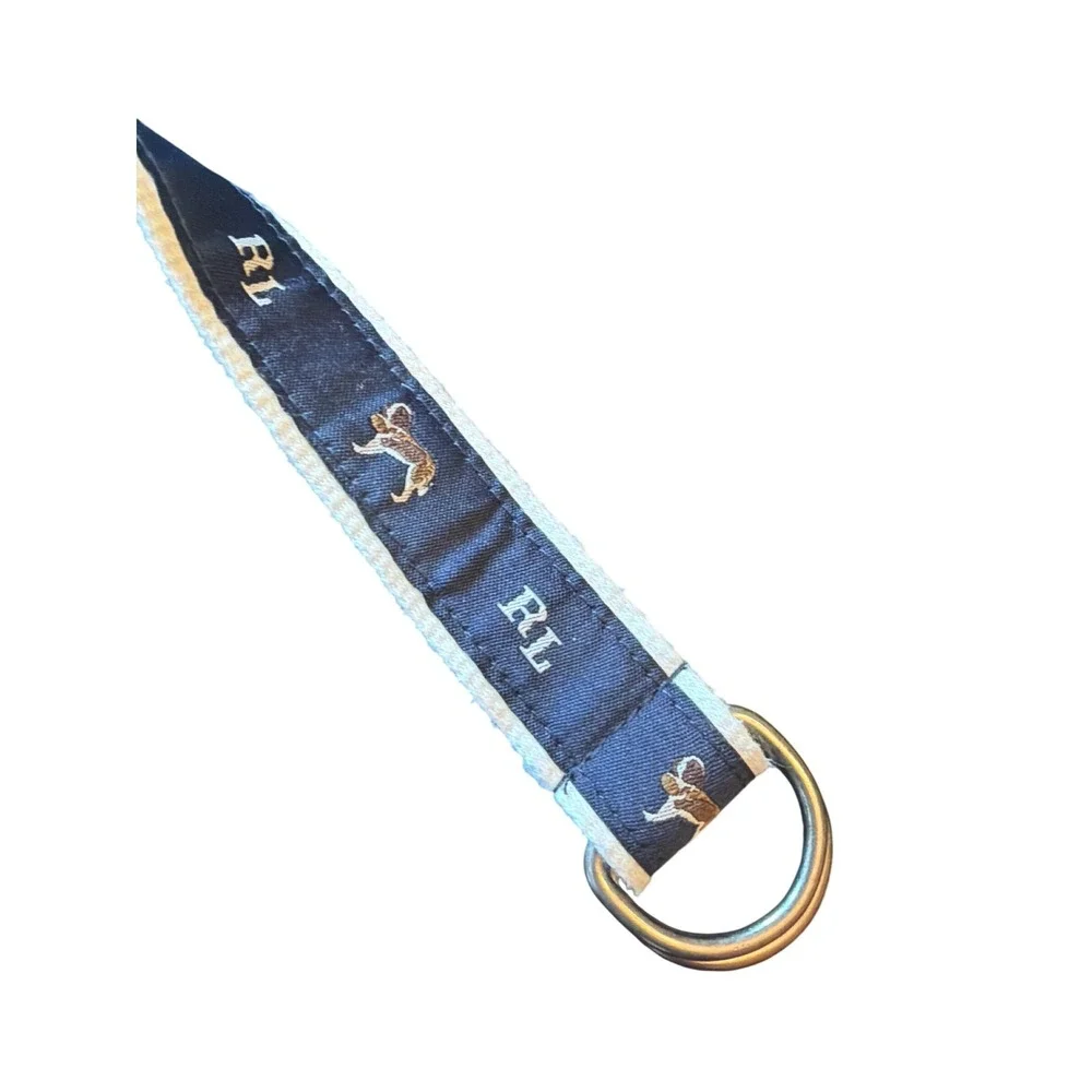 Ralph Lauren‎ Belt Navy Blue RL Dog Embroidered D-Ring 320-632310 Infant 6M